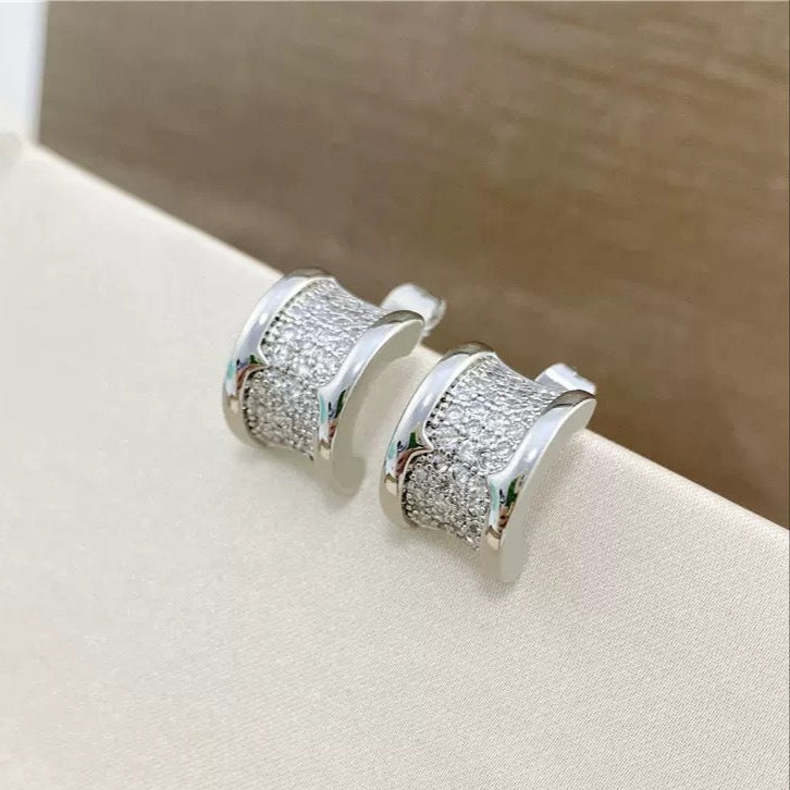C-shaped Minimalist Zircon Stud Earrings