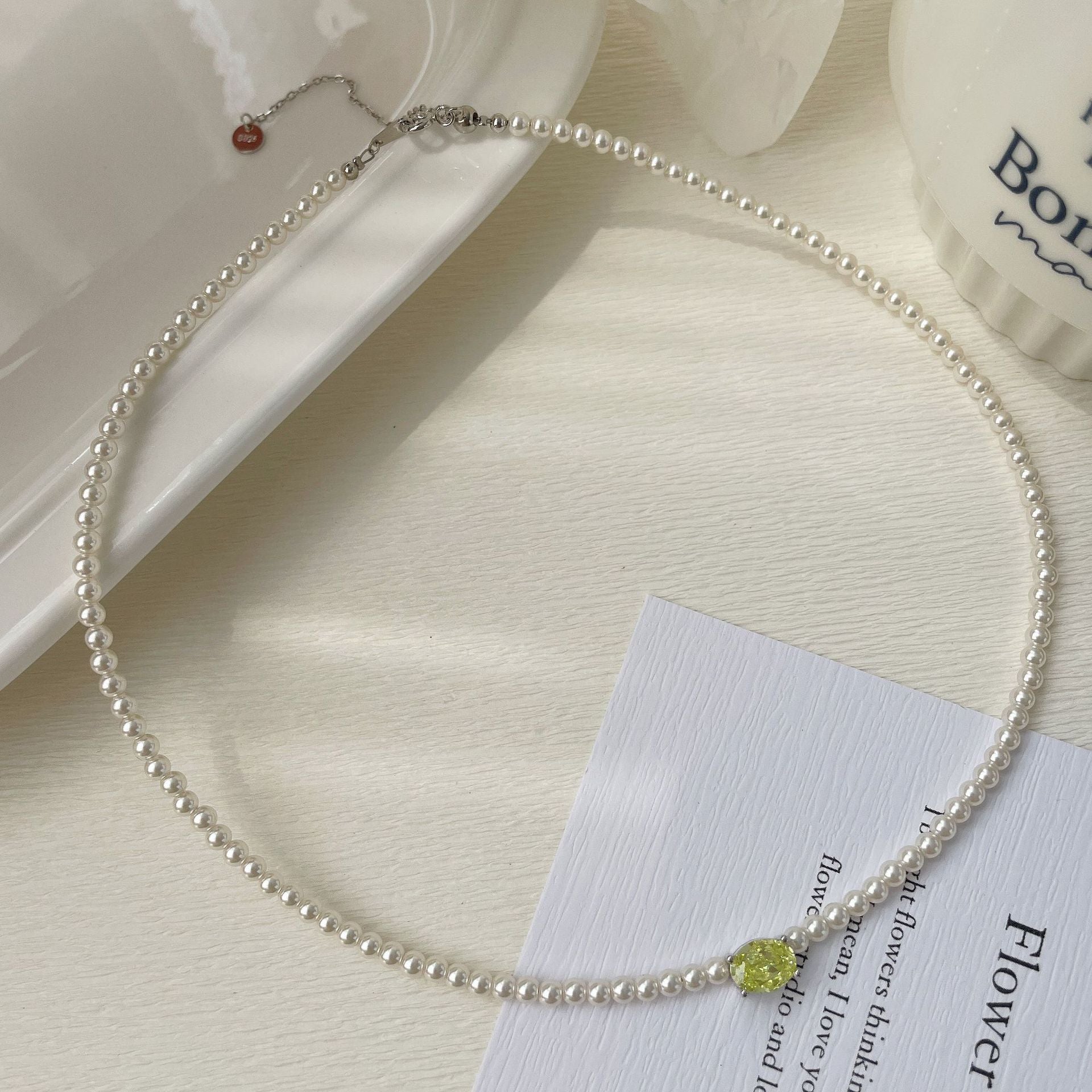 925 Silver Pearl Zircon Set, Six-Color Bracelet Necklace