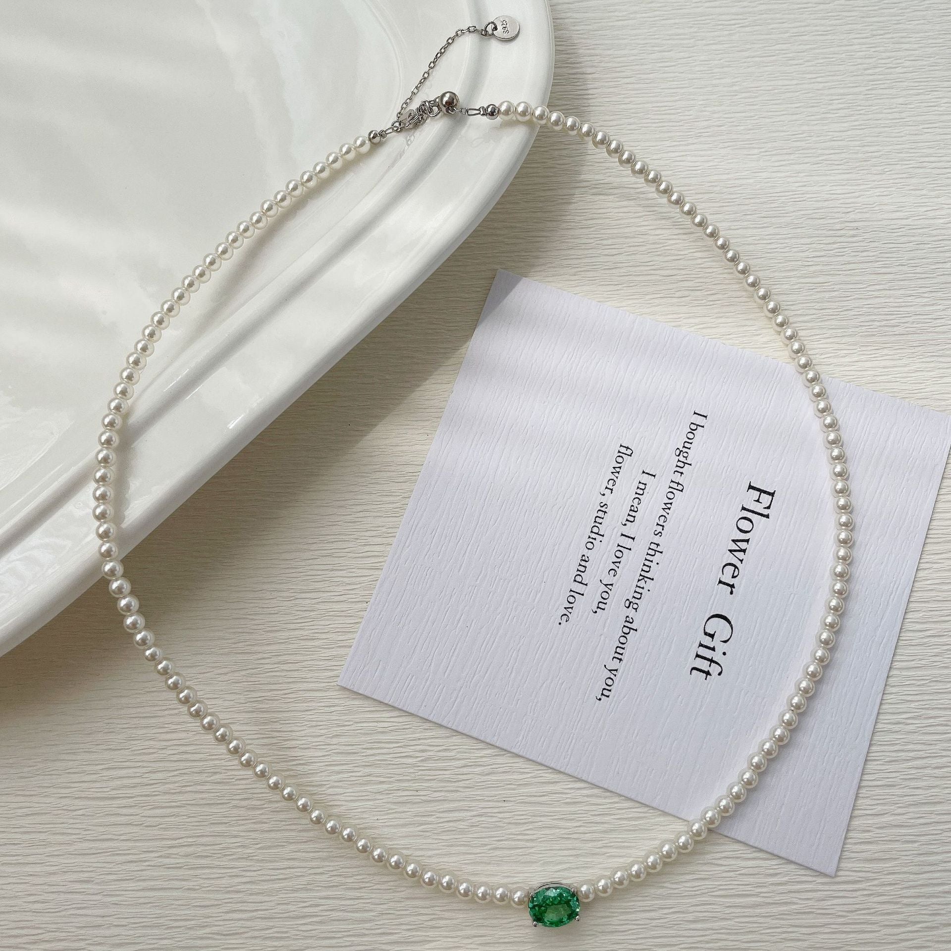925 Silver Pearl Zircon Set, Six-Color Bracelet Necklace