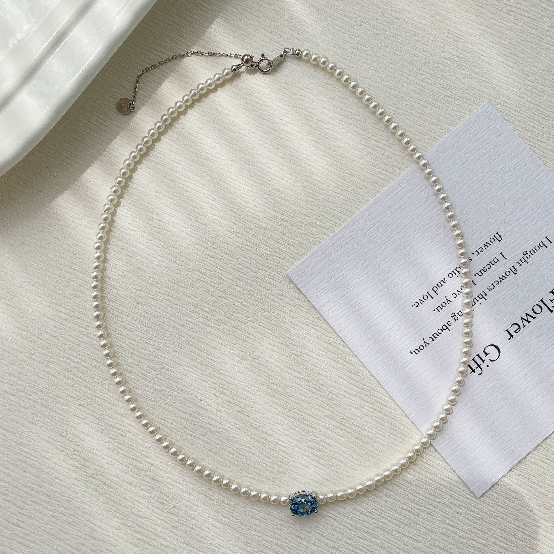 925 Silver Pearl Zircon Set, Six-Color Bracelet Necklace