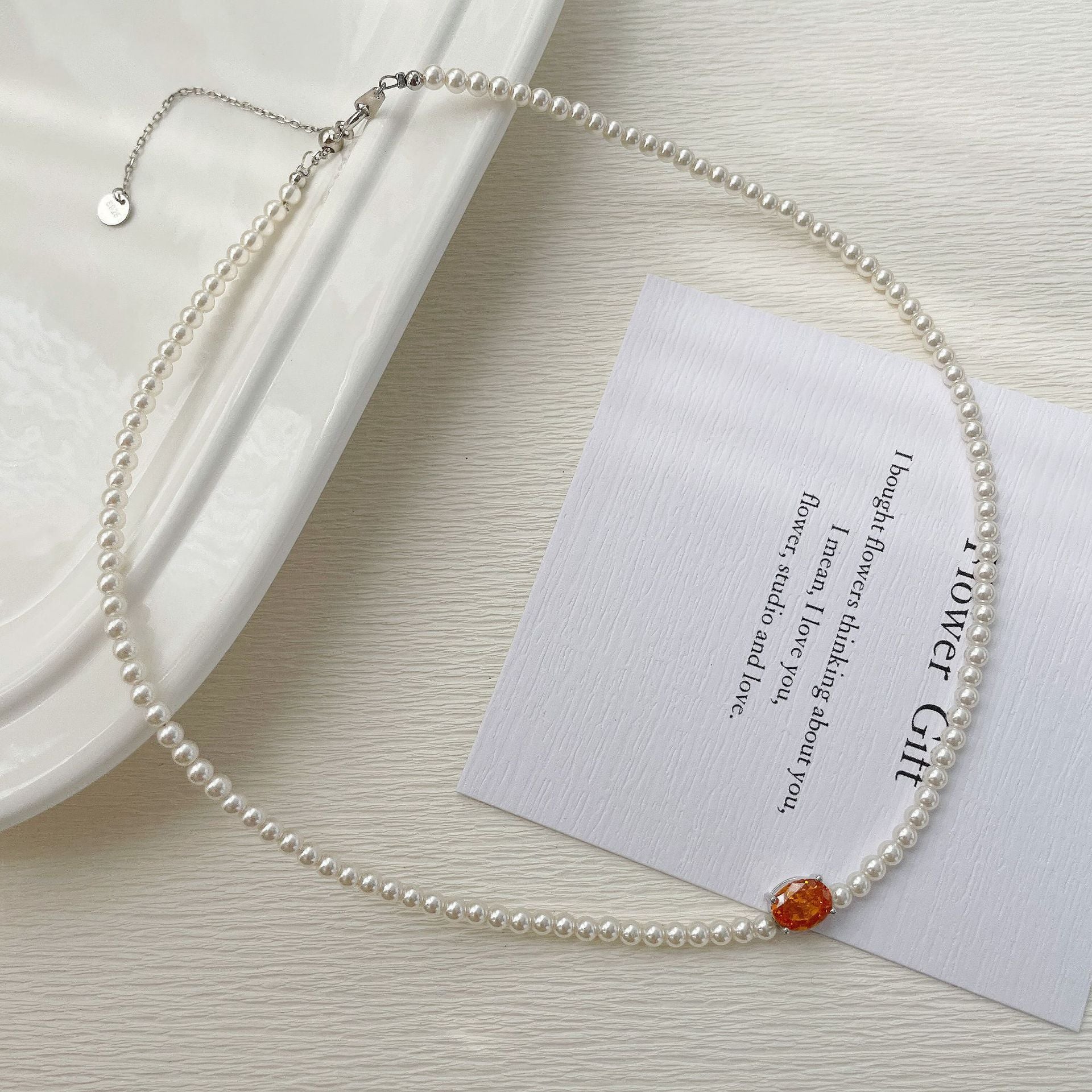 925 Silver Pearl Zircon Set, Six-Color Bracelet Necklace