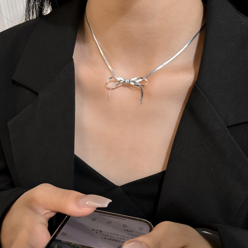 925 Silver Bowknot Set