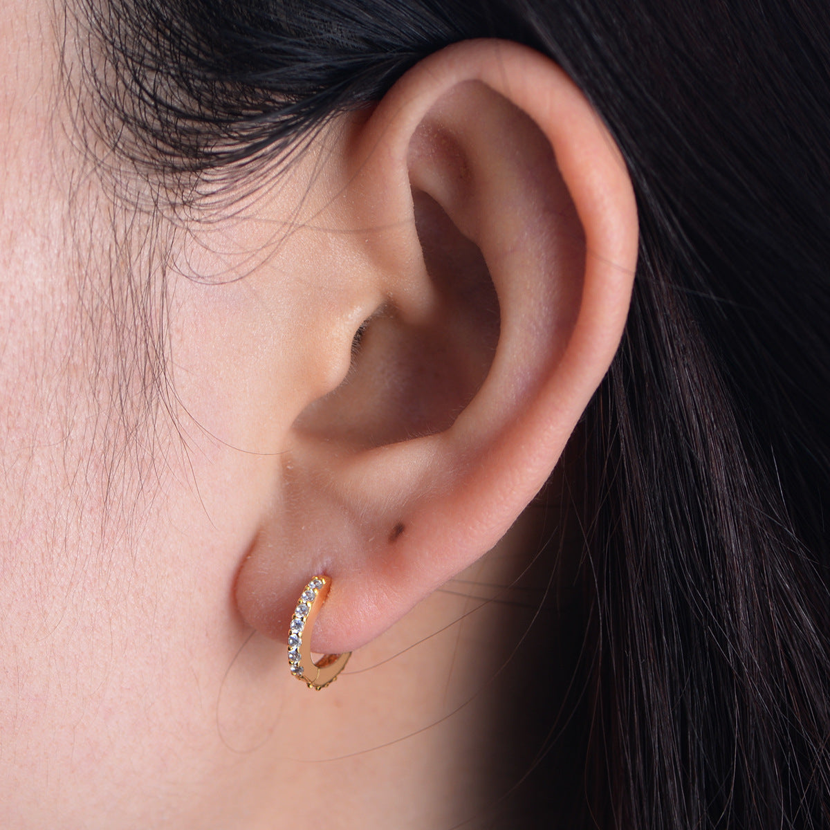 925 Silver Round Micro Pave Zirconia Earrings