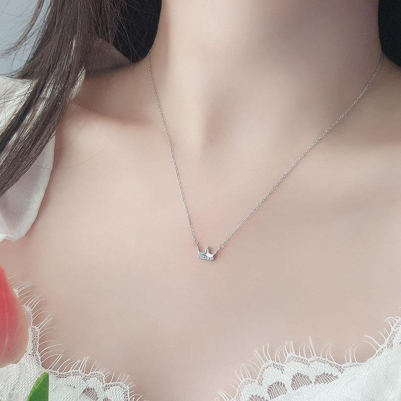 925 Silver Crown Zirconia Necklace