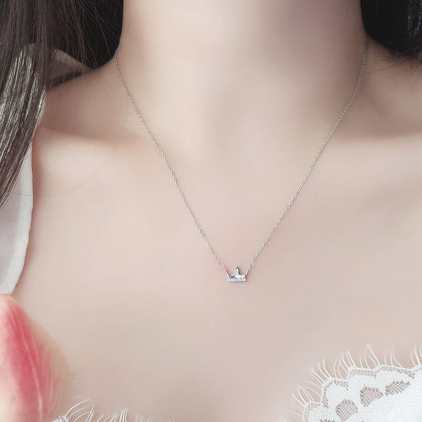 925 Silver Crown Zirconia Necklace
