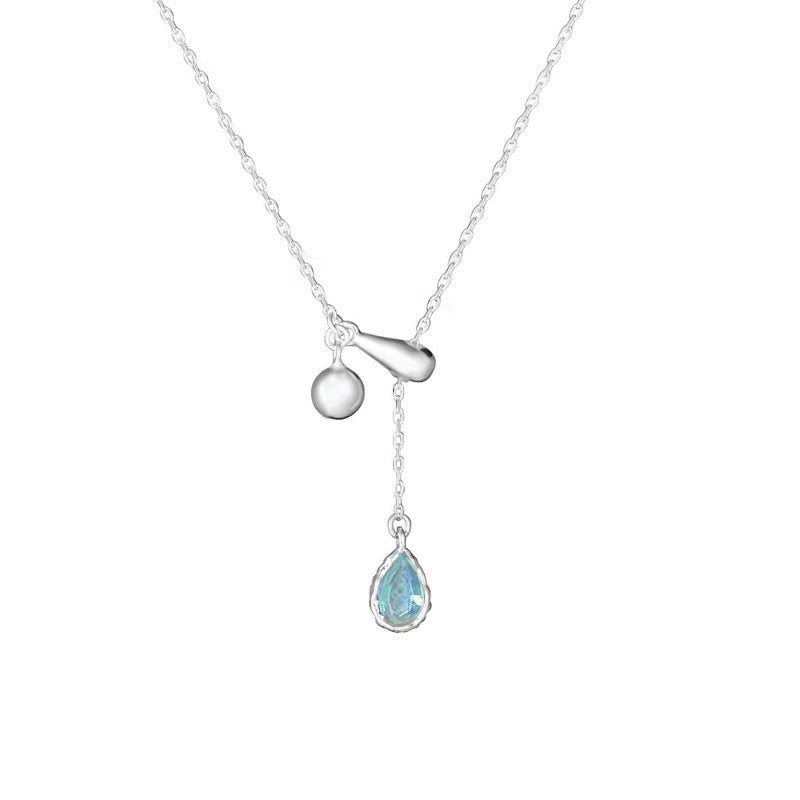 Blue Teardrop Adjustable Necklace 925 Sterling Silver · Everyday Essential