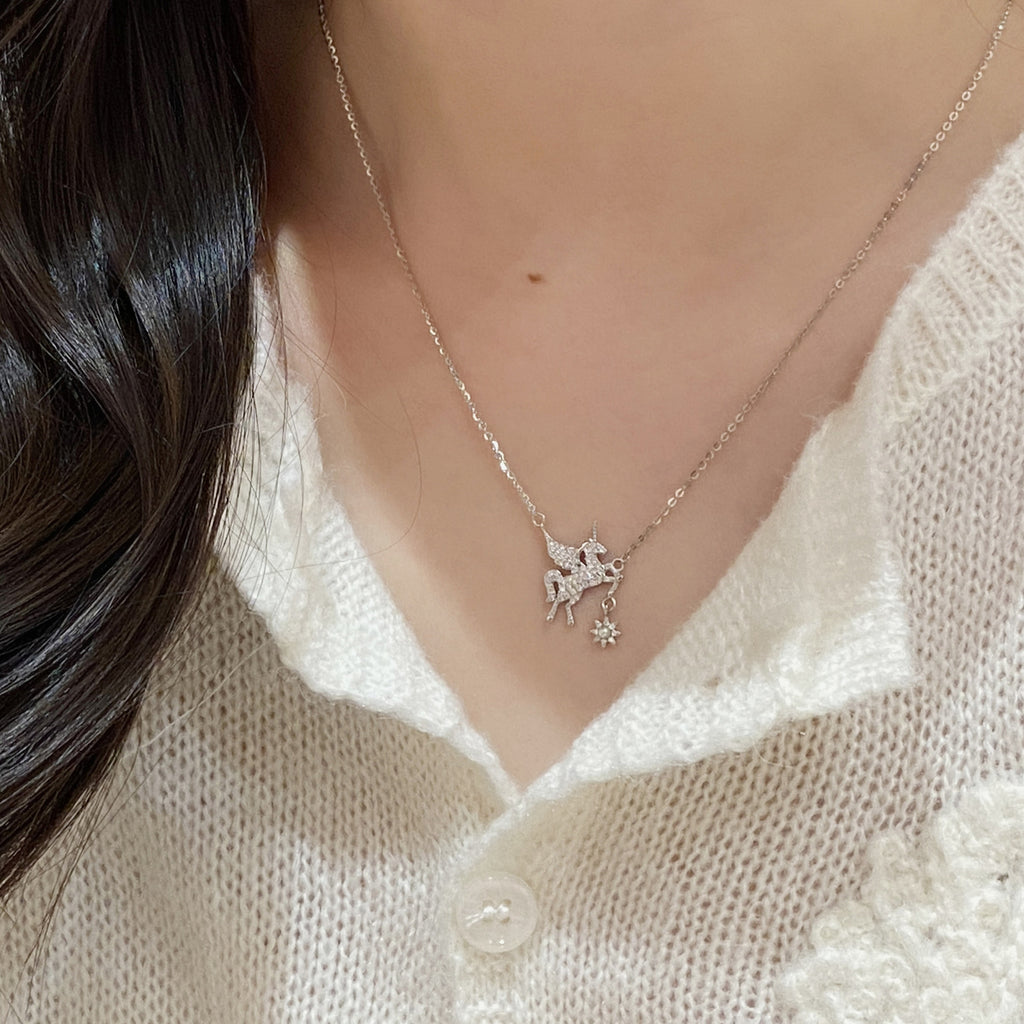 925 Silver Unicorn Tassel Necklace