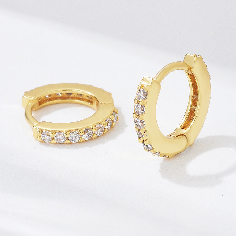 925 Silver Round Micro Pave Zirconia Earrings