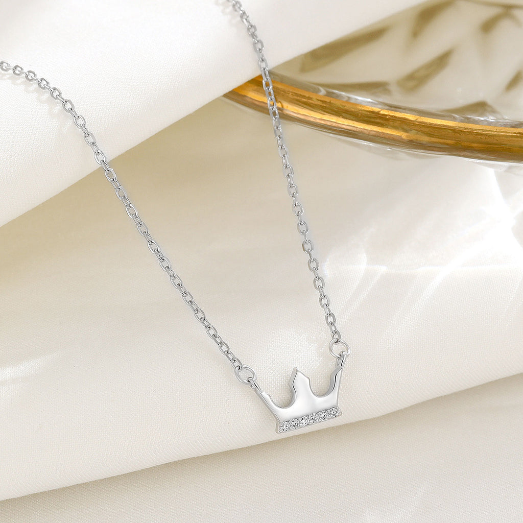 925 Silver Crown Zirconia Necklace