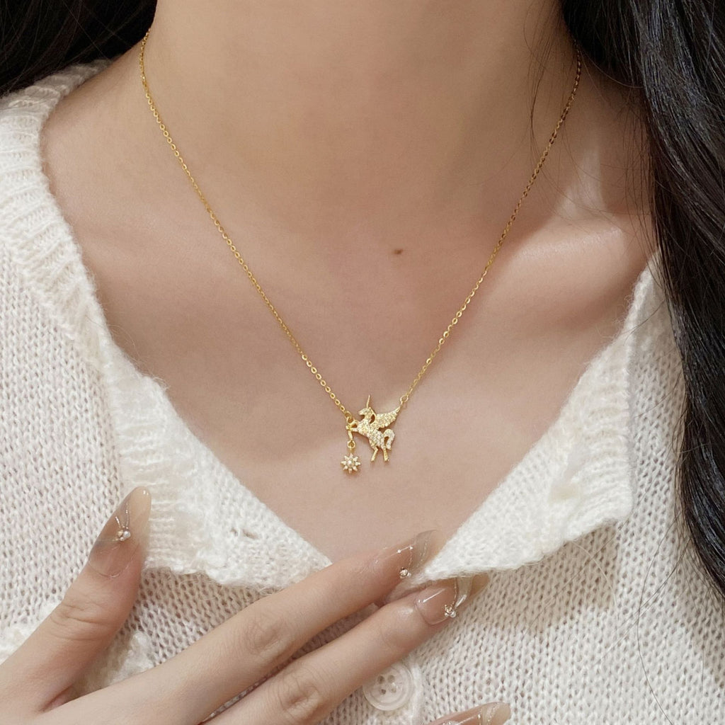 925 Silver Unicorn Tassel Necklace