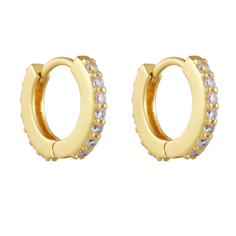 925 Silver Round Micro Pave Zirconia Earrings