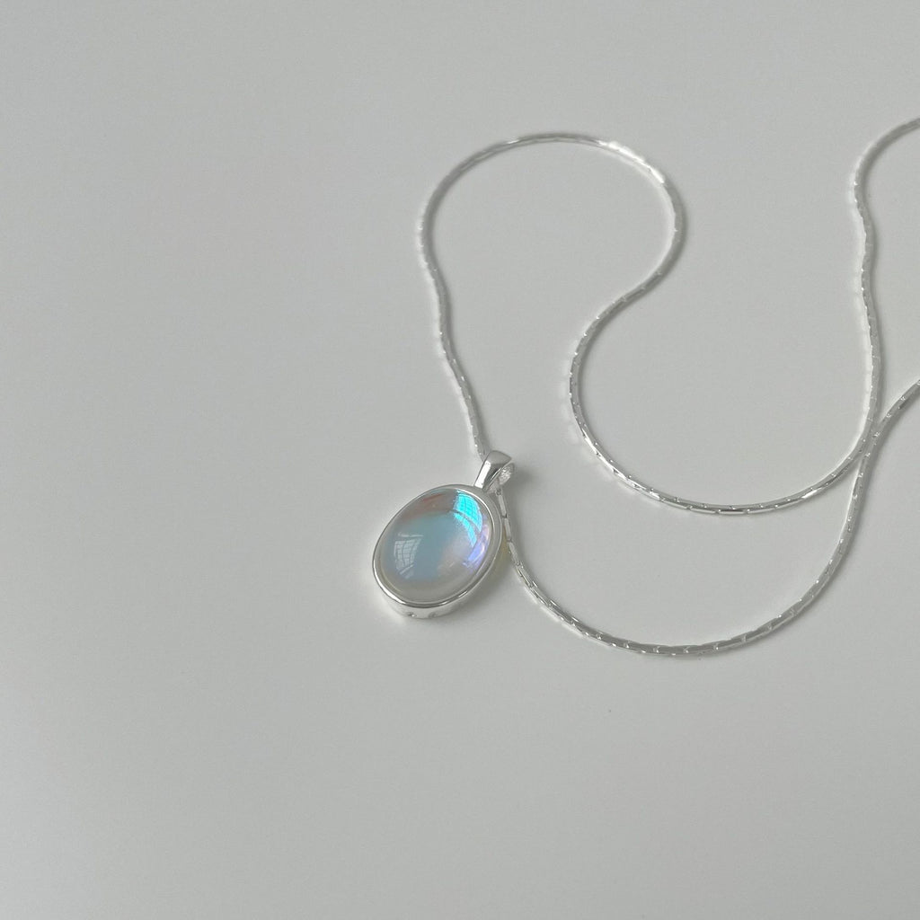 925 Silver Moonstone Aquamarine Necklace