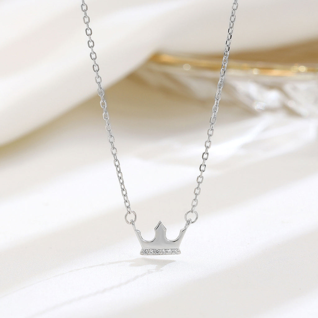 925 Silver Crown Zirconia Necklace