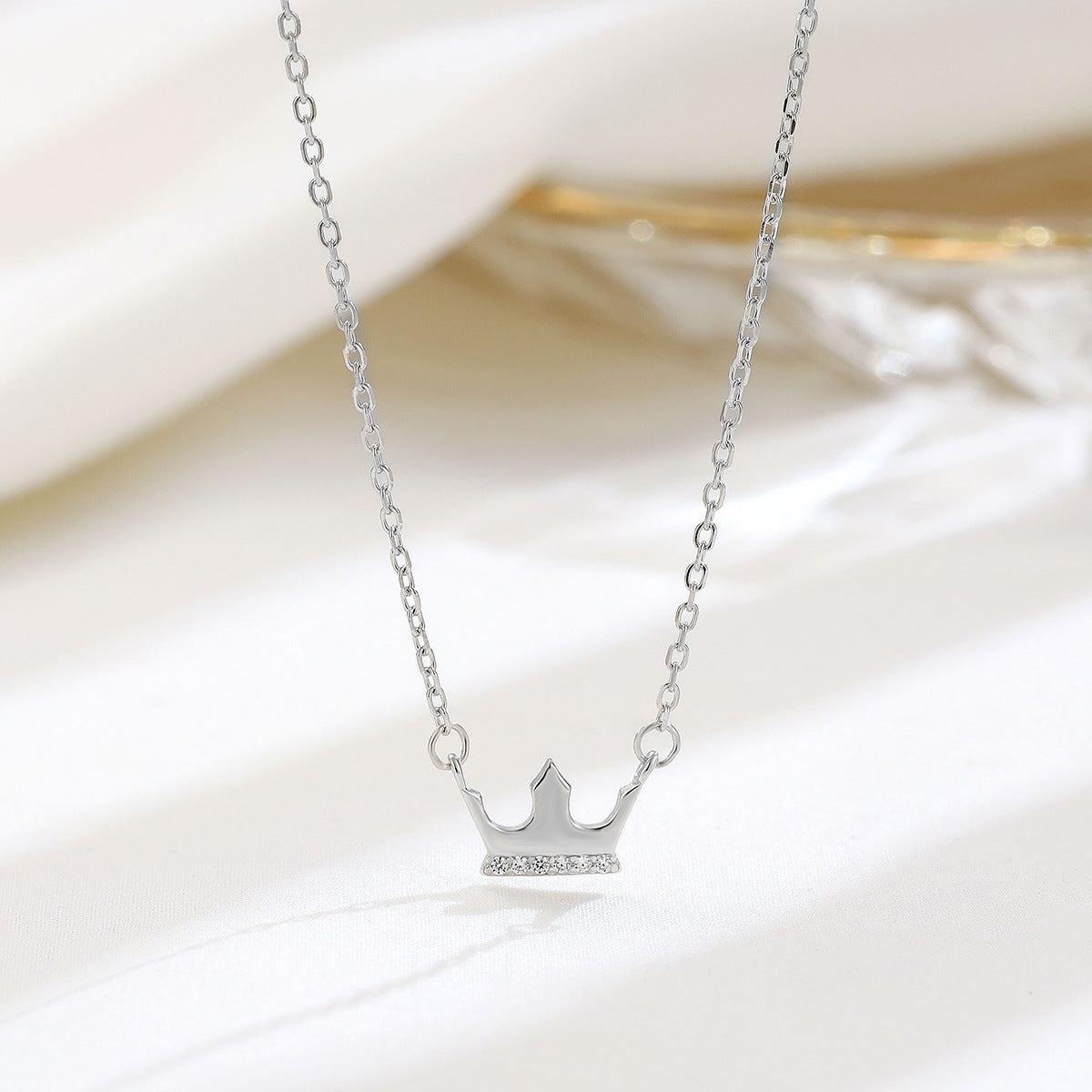 925 Silver Crown Zirconia Necklace