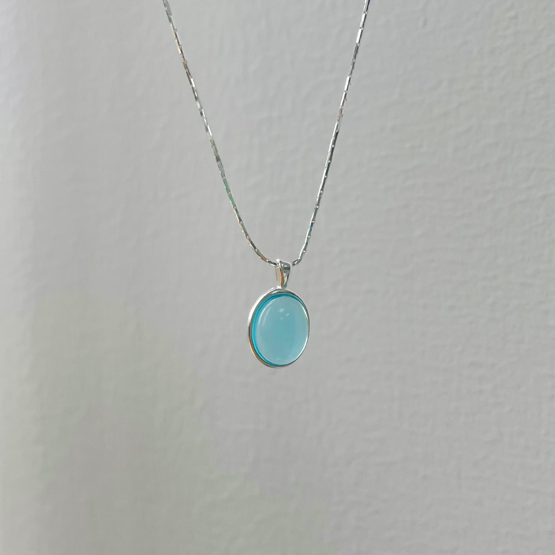 925 Silver Moonstone Aquamarine Necklace