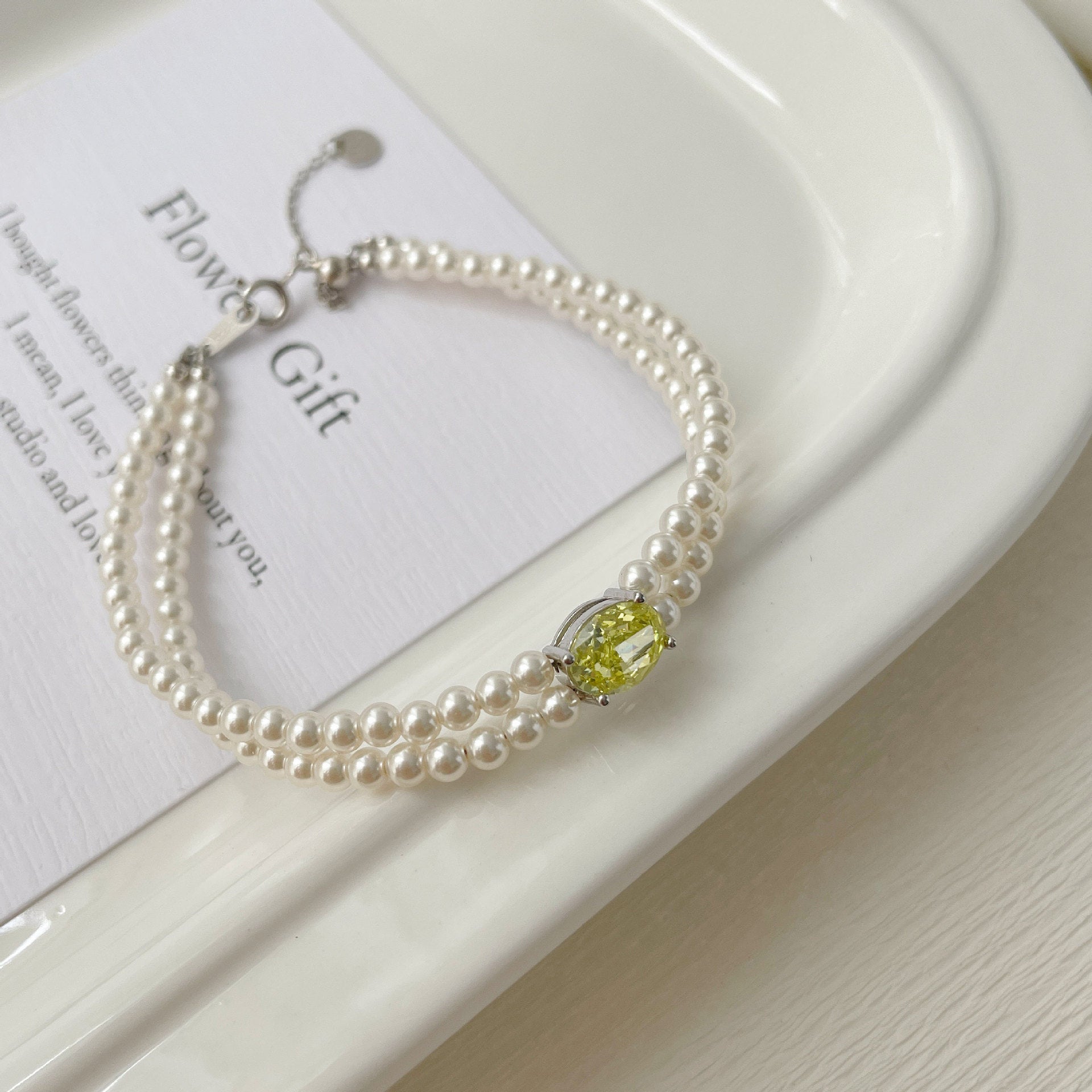 925 Silver Pearl Zircon Set, Six-Color Bracelet Necklace