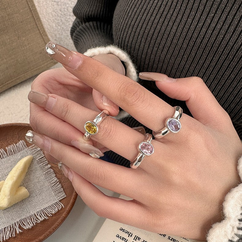 925 Silver High Carbon Diamond Ring