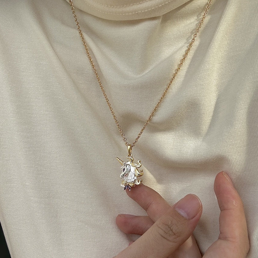 Fantasy Unicorn Necklace Sweater Chain