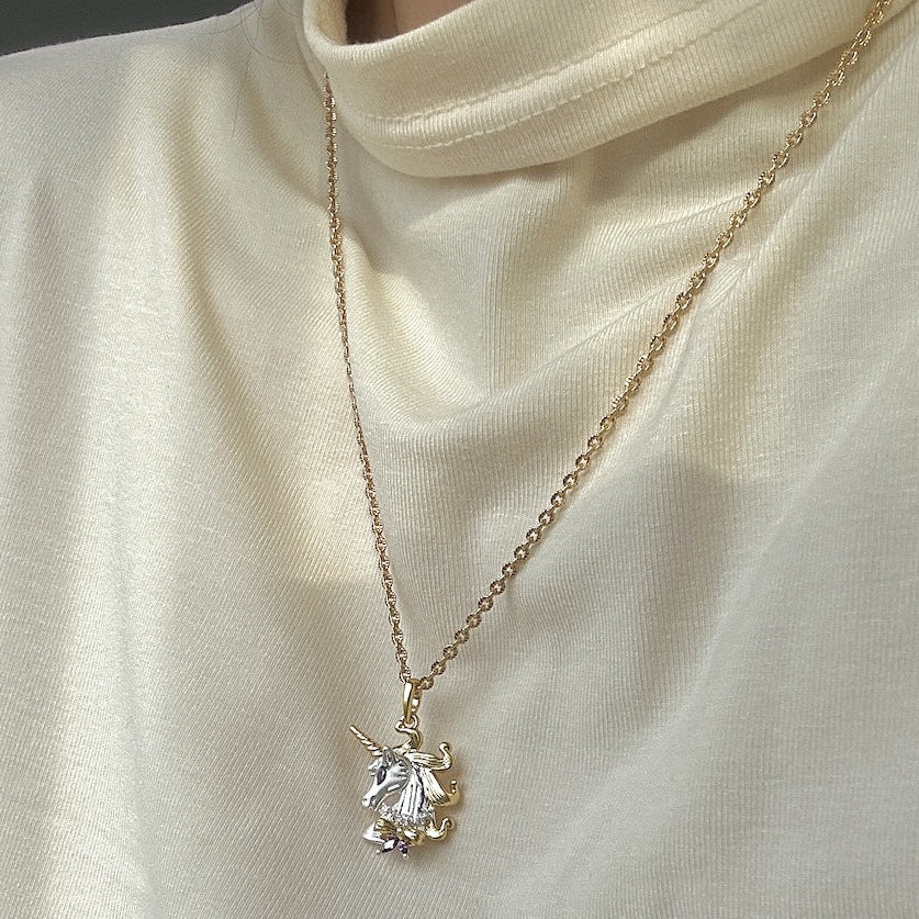 Fantasy Unicorn Necklace Sweater Chain