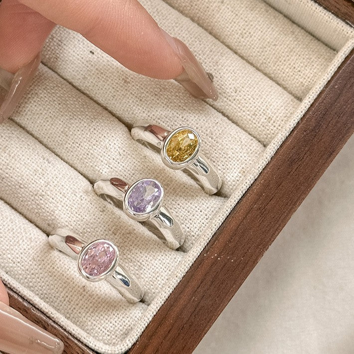 925 Silver High Carbon Diamond Ring