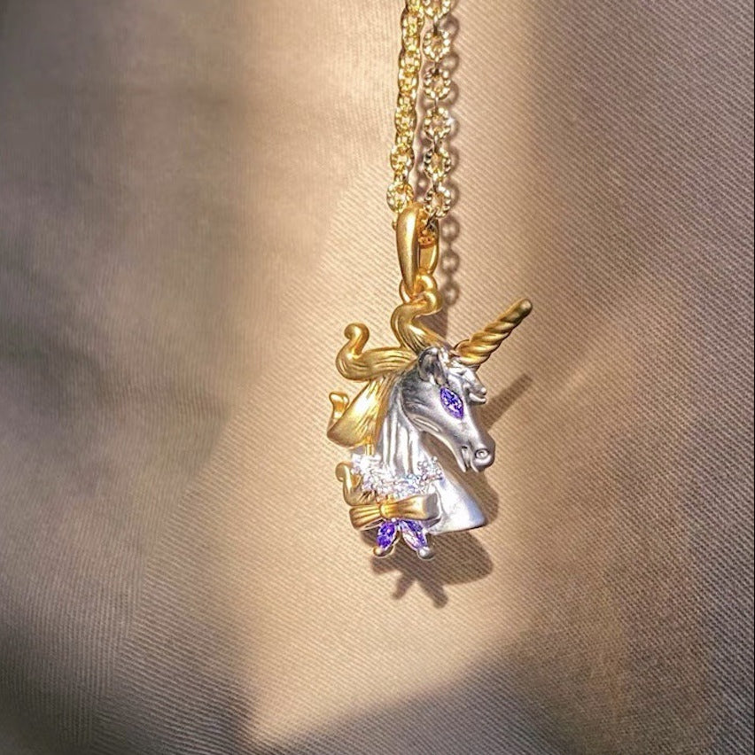 Fantasy Unicorn Necklace Sweater Chain