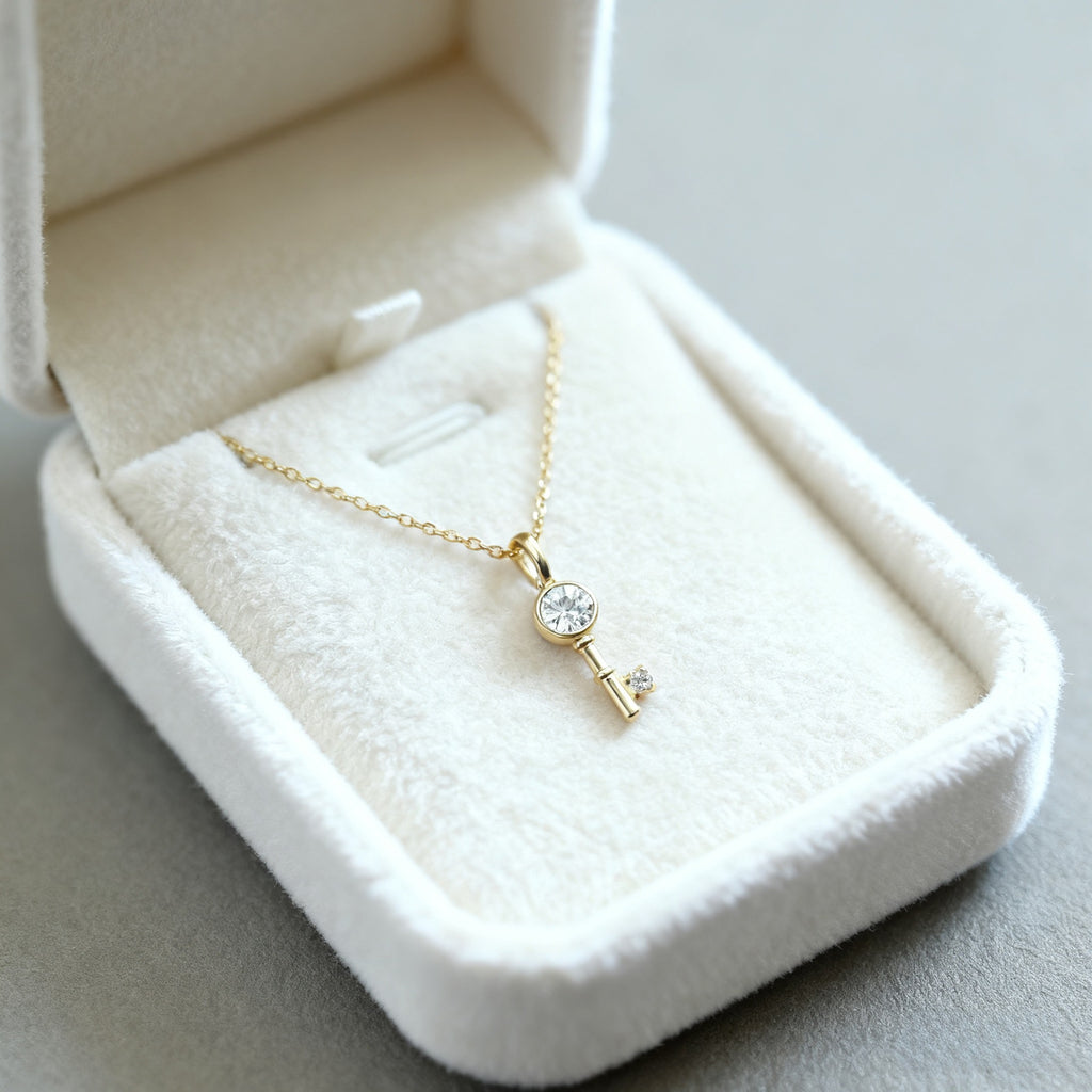 925 Silver Mini Key Necklace
