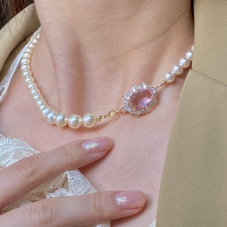 Vintage Large Gemstone Necklace Lock