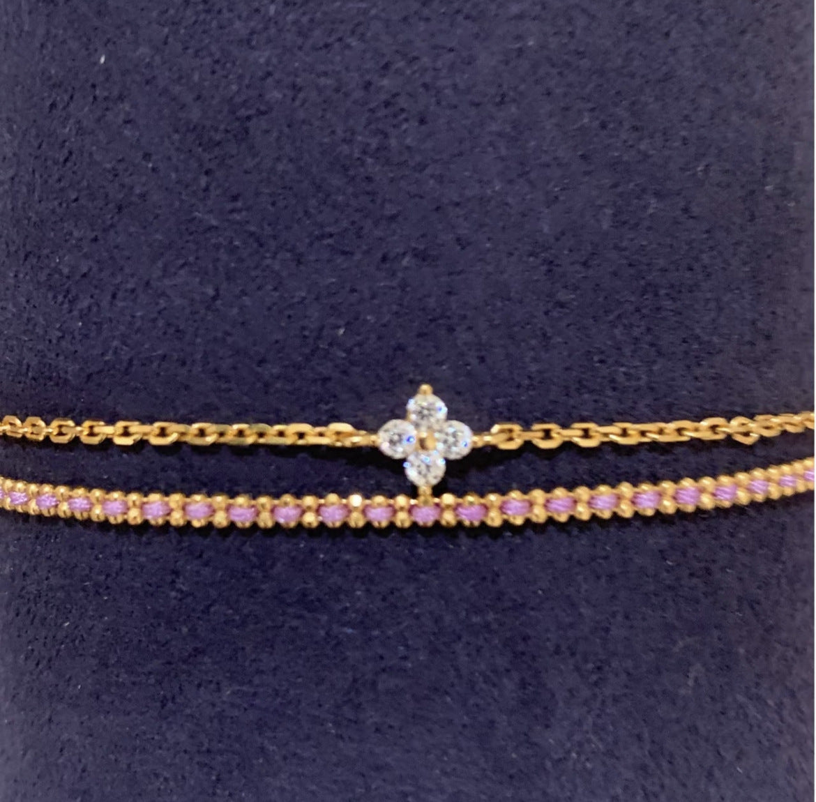 925 Silver Double-Layer Four-Leaf Clover Bracelet