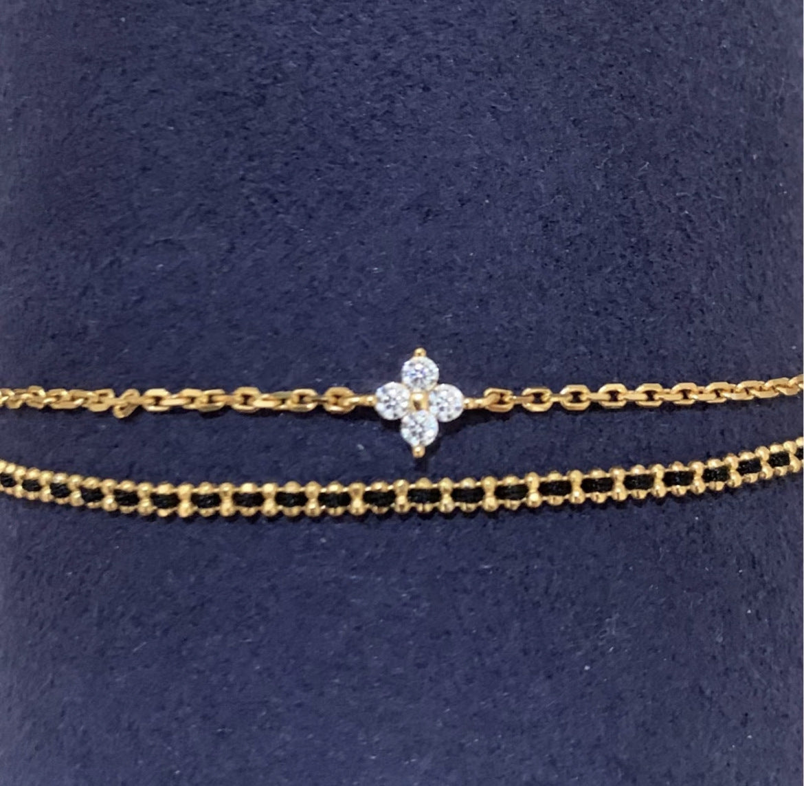 925 Silver Double-Layer Four-Leaf Clover Bracelet