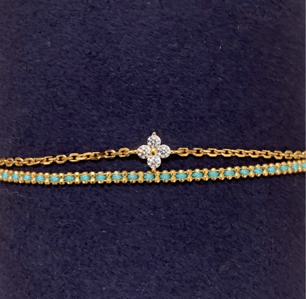 925 Silver Double-Layer Four-Leaf Clover Bracelet