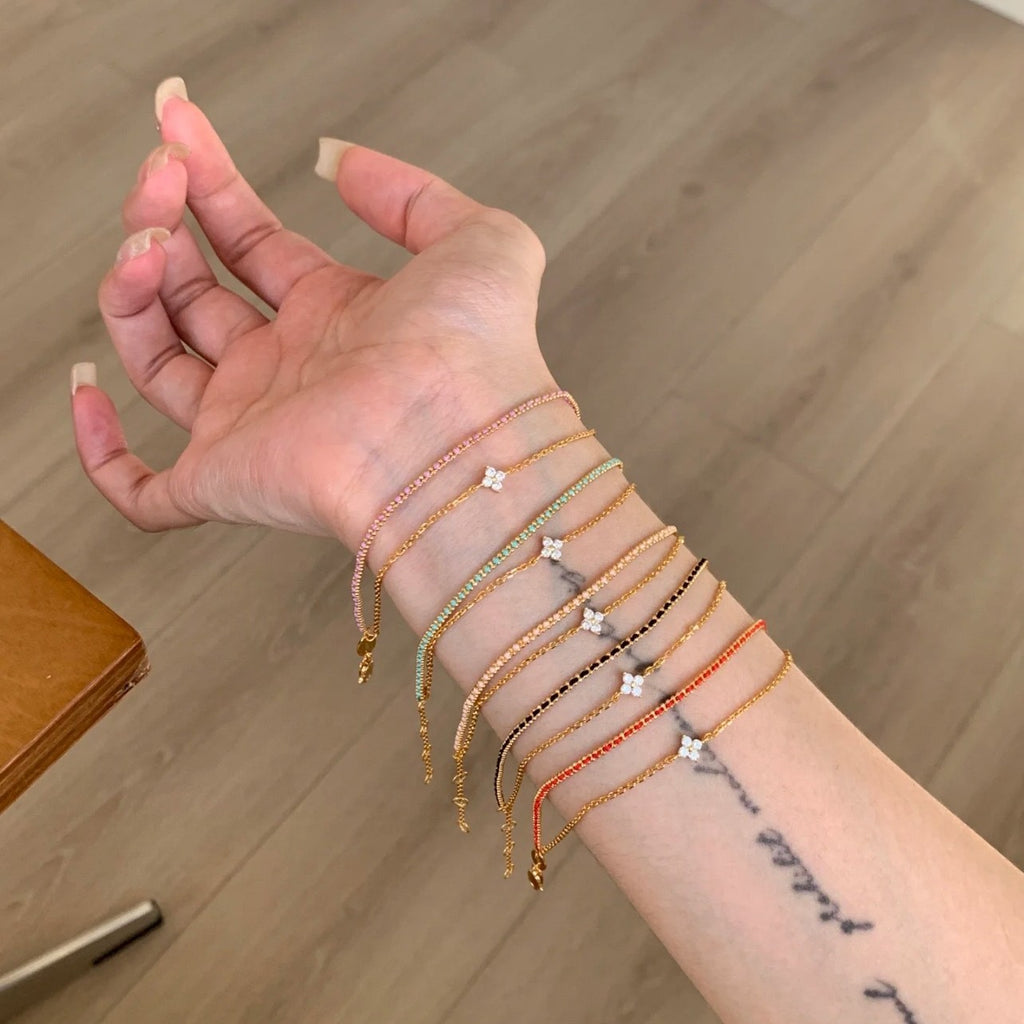 925 Silver Double-Layer Four-Leaf Clover Bracelet