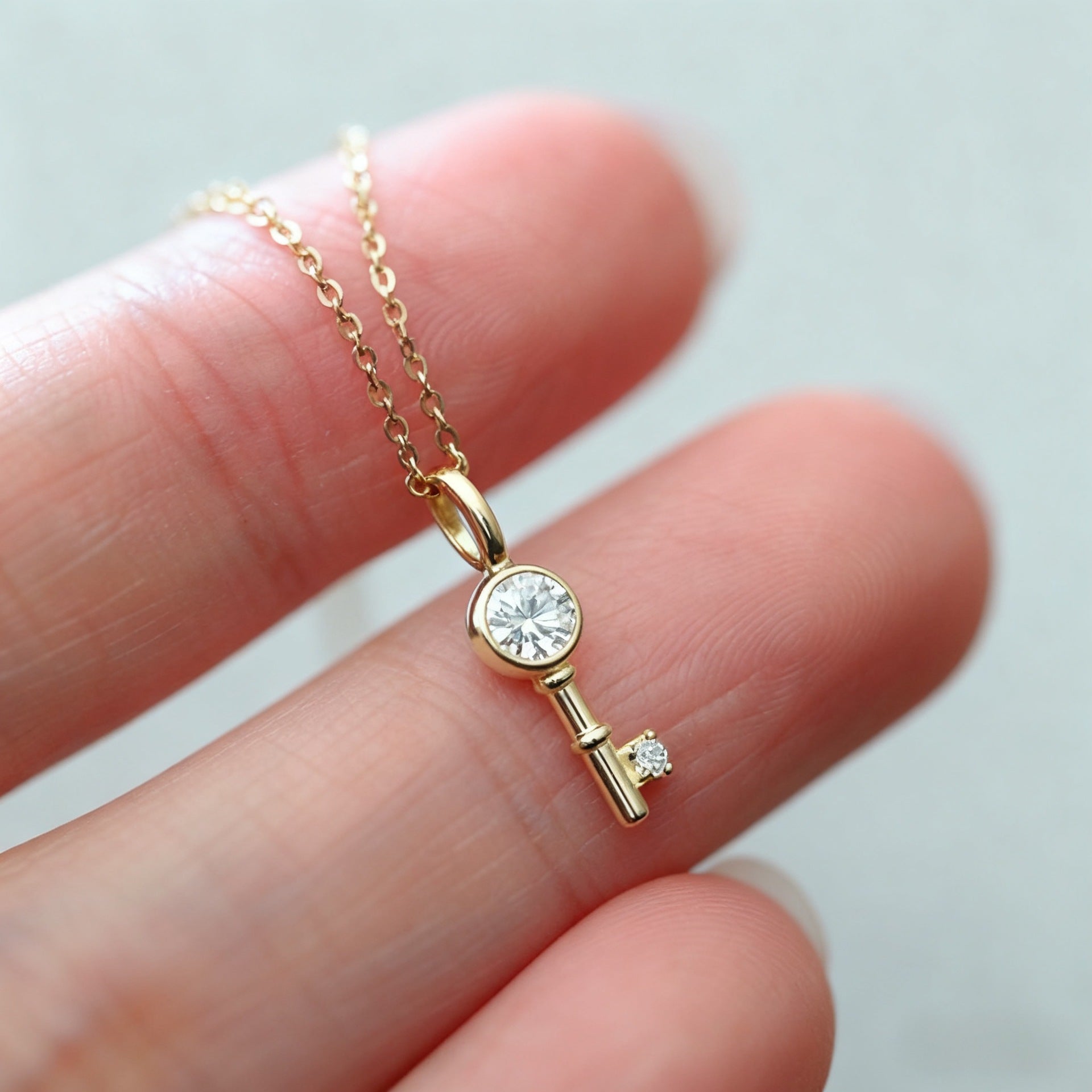 925 Silver Mini Key Necklace