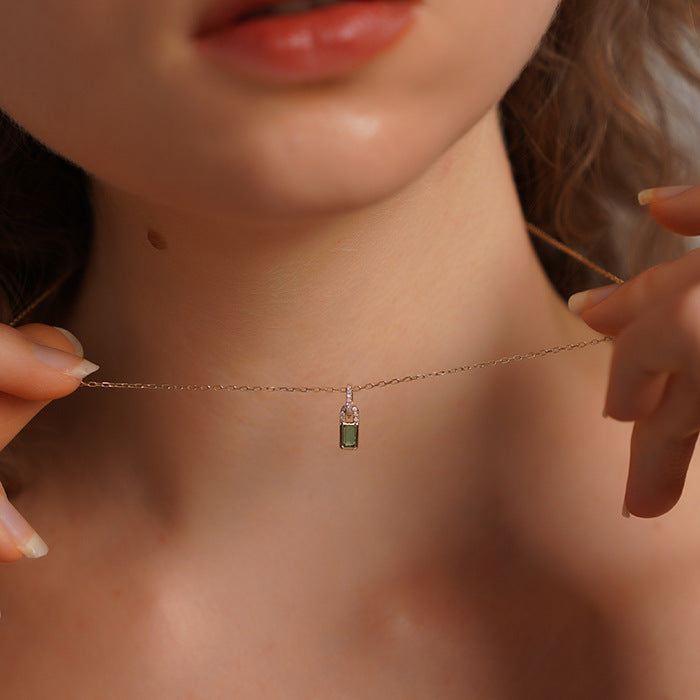 925 Silver Emerald Necklace