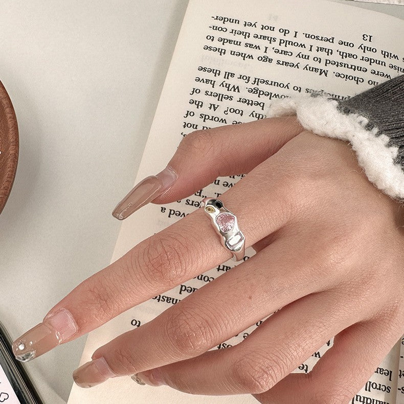 925 Silver Two-Tone Zircon Ring