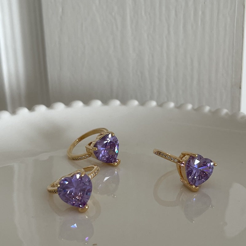Super Sparkly Multi-faceted Pink Heart Ring