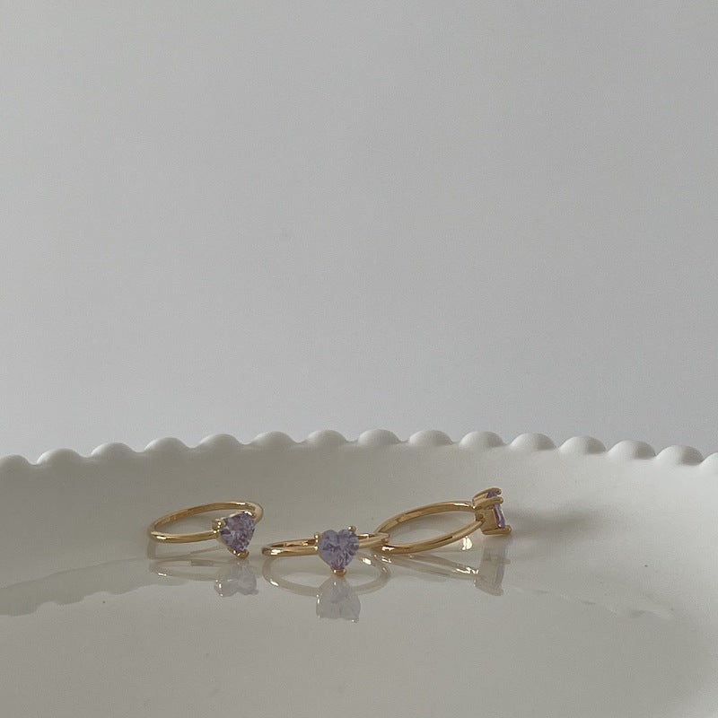 Super Sparkly Multi-faceted Pink Heart Ring
