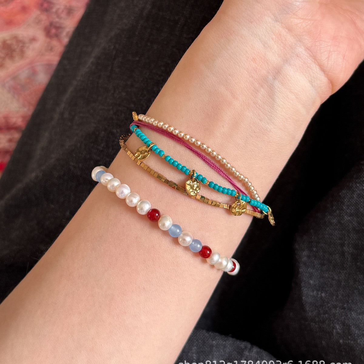 Handmade Multi-layer Pearl and Seed Bead Bracelet