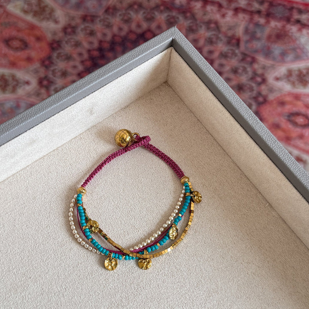 Handmade Multi-layer Pearl and Seed Bead Bracelet