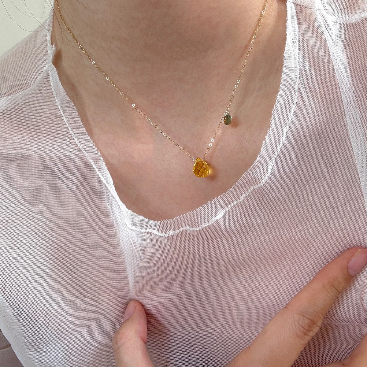 Colorful Teardrop Crystal 14k Gold-Filled Necklace