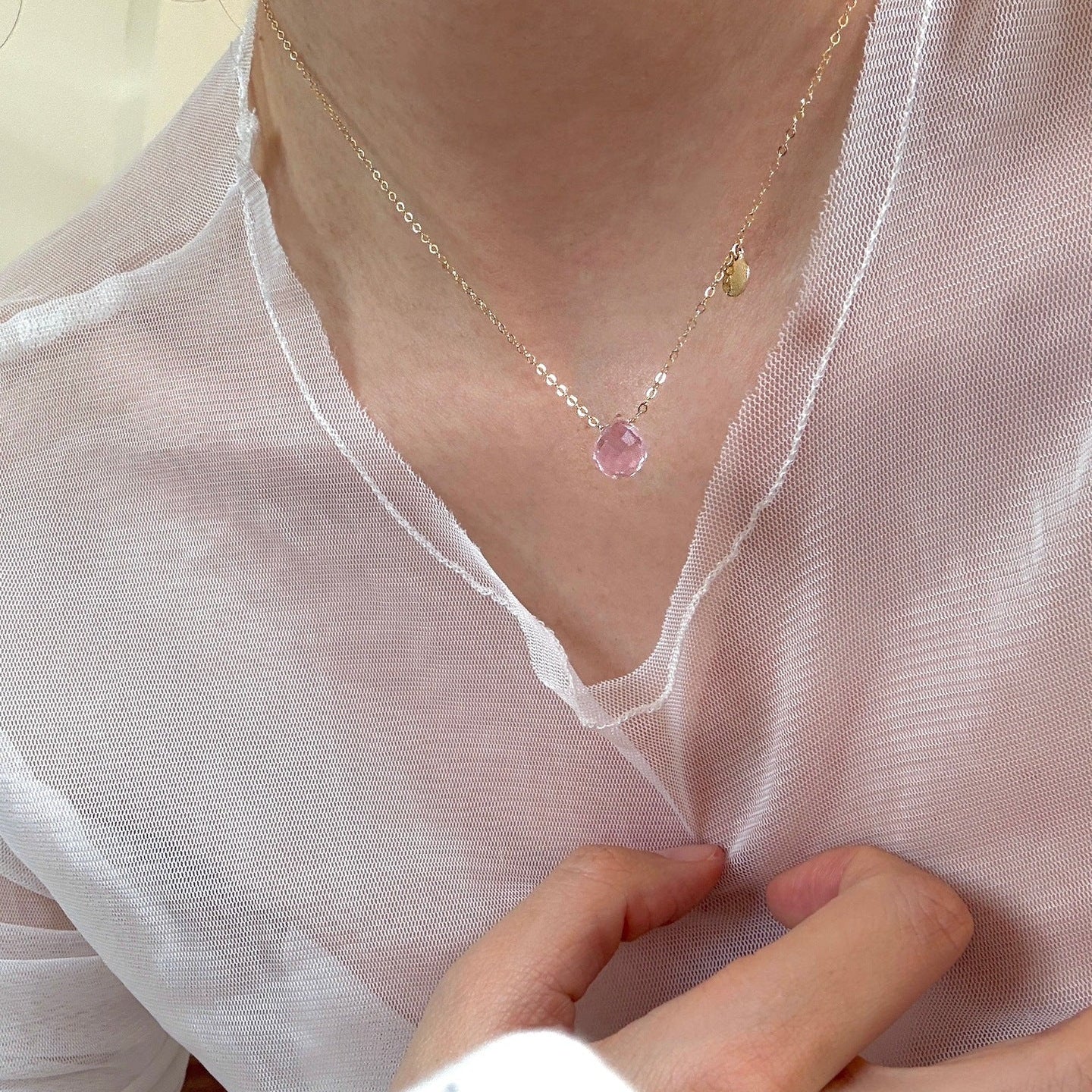 Colorful Teardrop Crystal 14k Gold-Filled Necklace