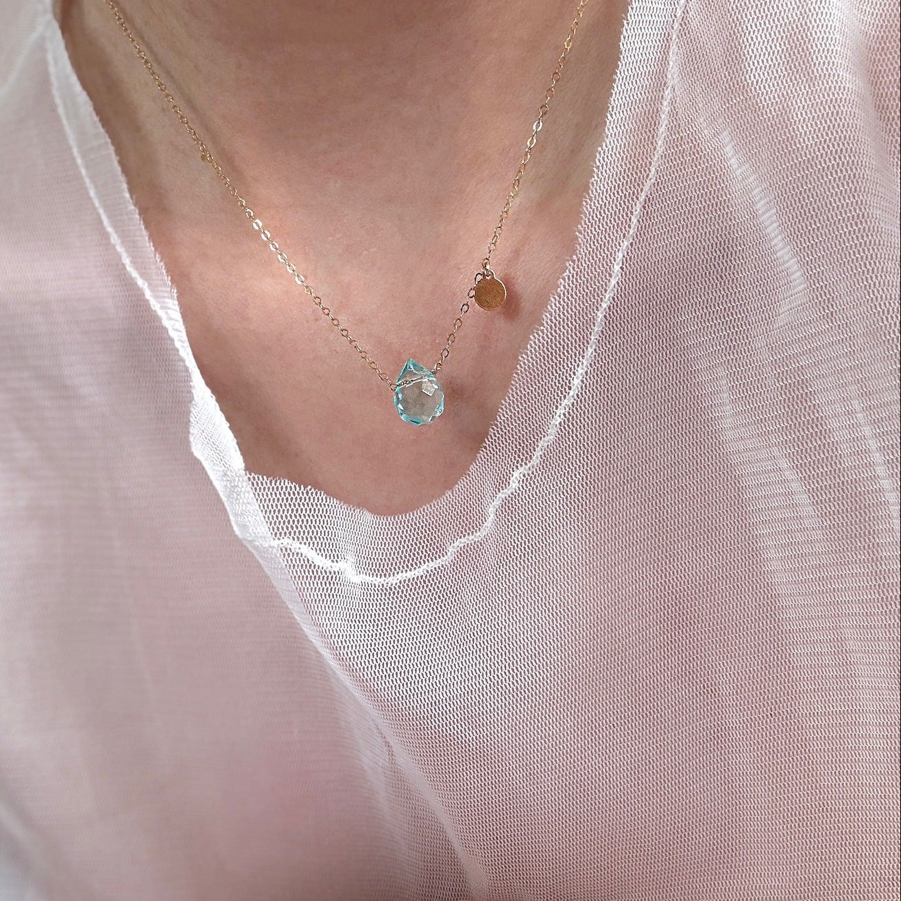 Colorful Teardrop Crystal 14k Gold-Filled Necklace
