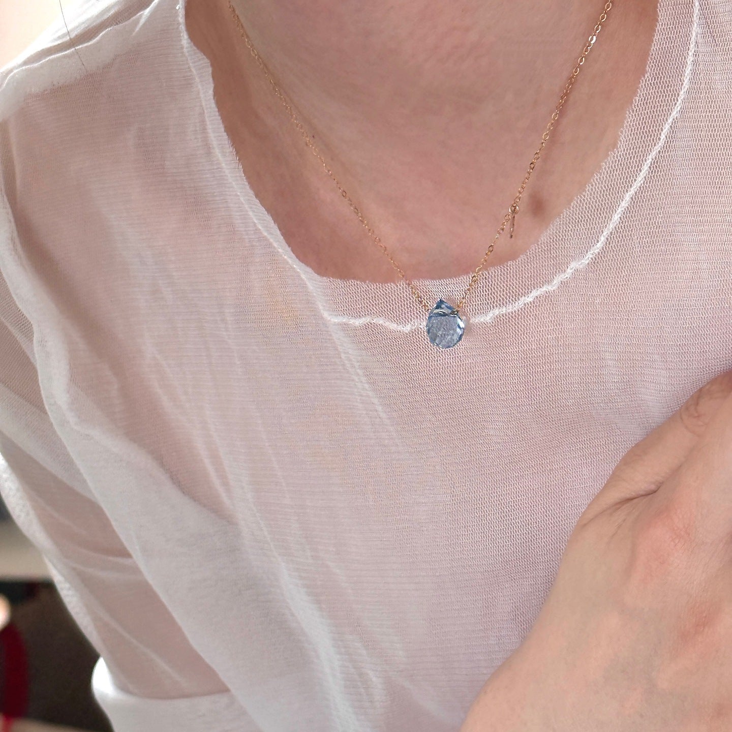 Colorful Teardrop Crystal 14k Gold-Filled Necklace