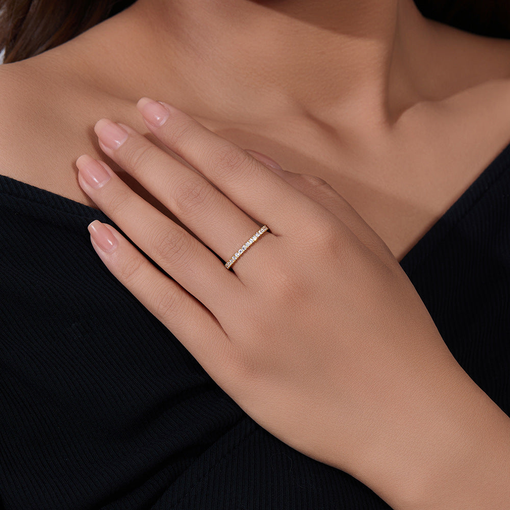 925 Silver Micro-paved Zircon Stacking Ring