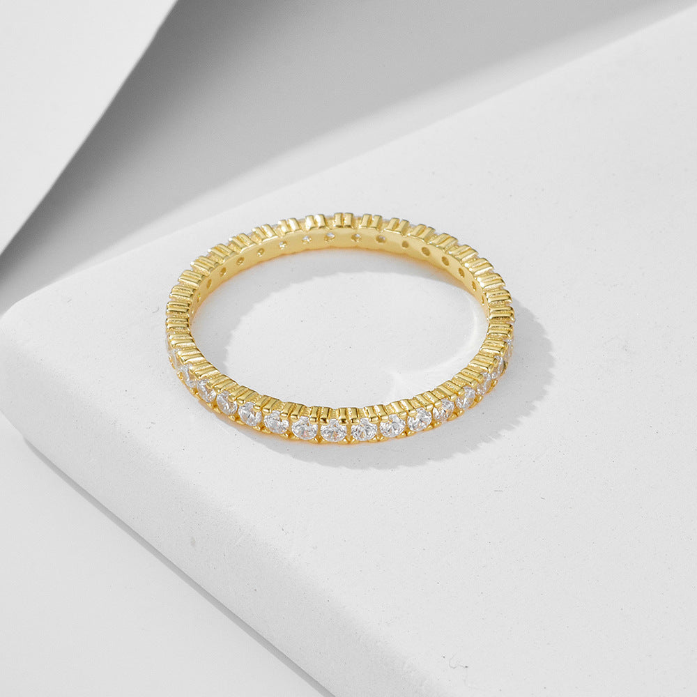 925 Silver Micro-paved Zircon Stacking Ring