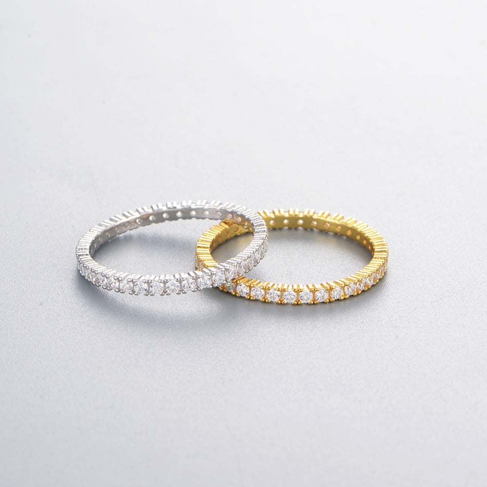 925 Silver Micro-paved Zircon Stacking Ring