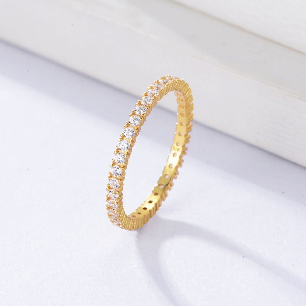 925 Silver Micro-paved Zircon Stacking Ring