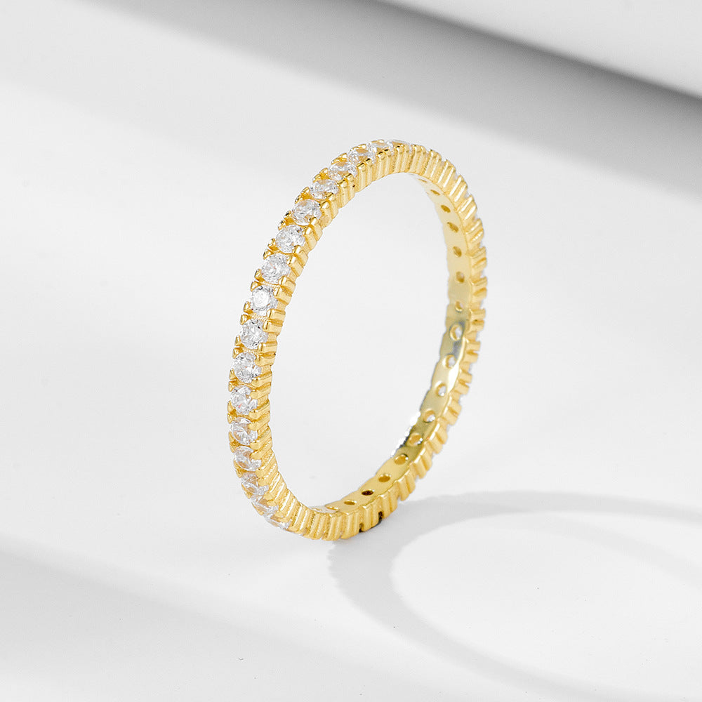 925 Silver Micro-paved Zircon Stacking Ring