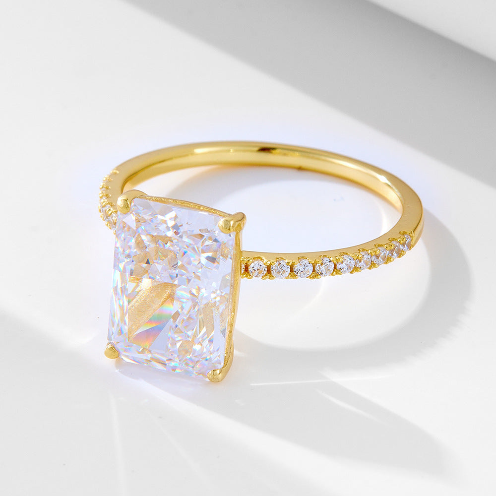 925 Silver Ice Flower Cut Cubic Zirconia Ring Set