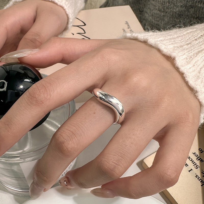 925 Silver Wave Texture Ring