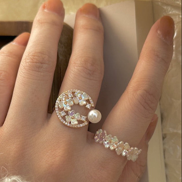 Pearl Shell Flower Ring